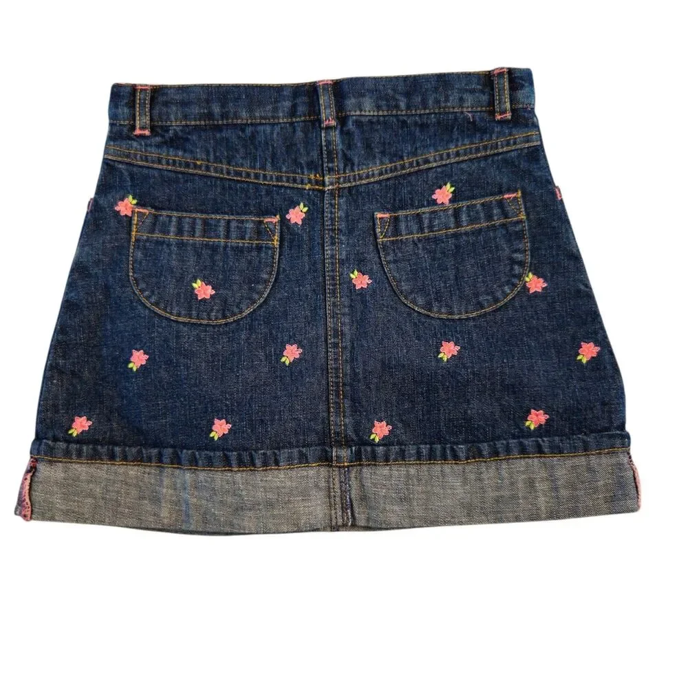 NWT Gymboree Island Fun Top And Denim Skirt Set Girls Size 6 Coral Floral Y2K